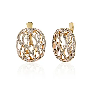 купить Серьги из желтого золота с бриллиантами 1,8 карат в Москве