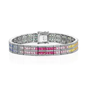 купить Браслет бренда Nilos Jewels с цветными сапфирами и бриллиантами в Москве