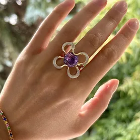 купить Золотое кольцо с аметистом 4 карата в Москве