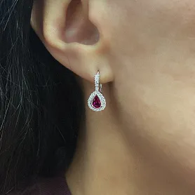 купить Золотые серьги бренда Alfieri & St.John с рубинами в Москве