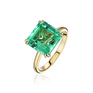 купить Золотое кольцо с уральским изумрудом 4,26 карат в Москве