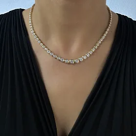 купить Золотое колье с природными бриллиантами 9 карат в Москве