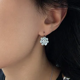 купить Золотые серьги с бриллиантами 56 пробы в Москве