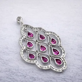 купить Золотая подвеска с бриллиантами и сапфирами 5 карат в Москве