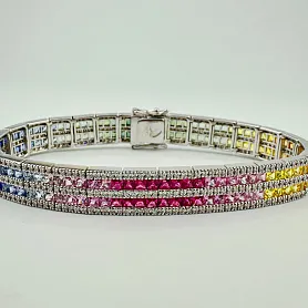 купить Браслет бренда Nilos Jewels с цветными сапфирами и бриллиантами в Москве