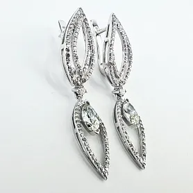 купить Золотые серьги с природными бриллиантами 1,96 карат в Москве