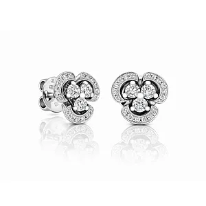 купить Золотые серьги-пусеты Арт Модерн с бриллиантами  в Москве