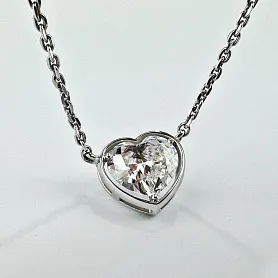 купить Золотая подвеска с бриллиантом "Сердце" 2.53 карат в Москве