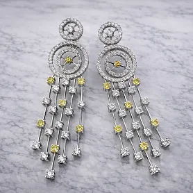 купить Золотые серьги с бриллиантами 9,61 карат в Москве