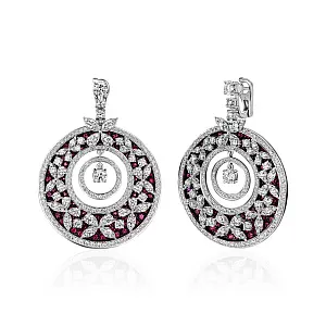 купить Золотые серьги с природными рубинами и бриллиантами 8,76 карат в Москве