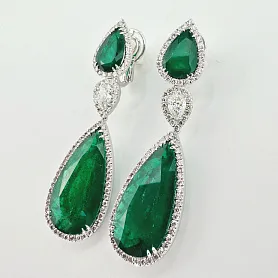 купить Серьги бренда Crivelli с колумбийскими изумрудами 29,33 карат в Москве