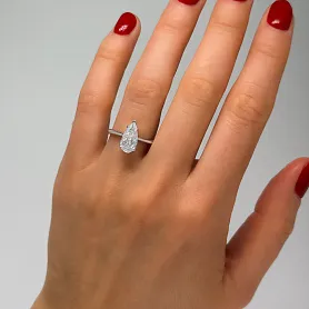 купить Золотое кольцо с природным бриллиантом 1,23 карат в Москве