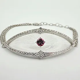 купить Золотой браслет с бриллиантами и турмалином в Москве