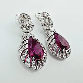 купить Золотые серьги с природными рубеллитами 9,23 карат в Москве