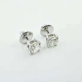 купить Золотые серьги - пусеты с бриллиантами 1,40 карат в Москве