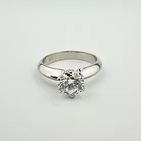 купить Платиновое кольцо с природным бриллиантом 0,92 карата в Москве