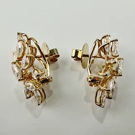 купить Золотые серьги с бриллиантами 4,90 карат в Москве