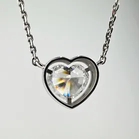купить Золотая подвеска с бриллиантом "Сердце" 2.53 карат в Москве