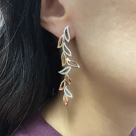 купить Золотые серьги бренда Piero Milano с бриллиантами в Москве