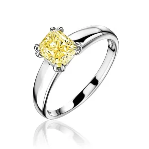 купить Золотое кольцо с желтым бриллиантом 1,01 карат  в Москве