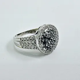 купить Золотое кольцо с черными бриллиантами 0,25 карат в Москве