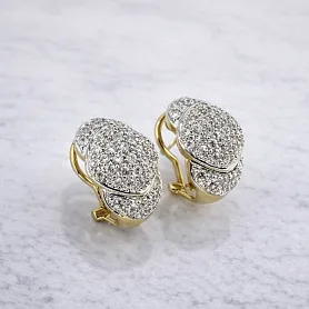 купить Золотые серьги с природными бриллиантами 1,26 карат в Москве