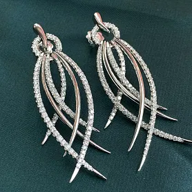 купить Золотые серьги с природными бриллиантами 5,55 карат в Москве