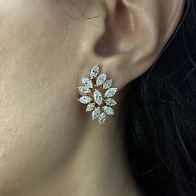 купить Золотые серьги с бриллиантами 4,90 карат в Москве