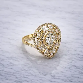 купить Золотое кольцо с природными бриллиантами 1,66 карат в Москве