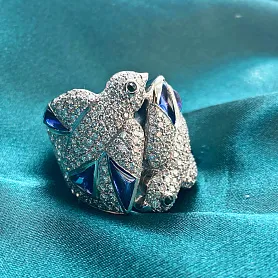 купить Золотое кольцо с бриллиантами "Синица" в Москве