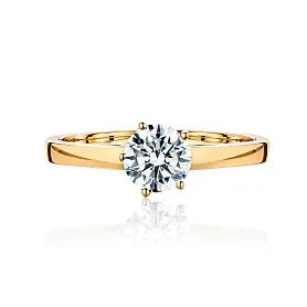 купить Золотое кольцо бренда Chaumet с бриллиантом в Москве