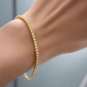 купить Золотой теннисный браслет с жёлтыми сапфирами 3,46 карат в Москве